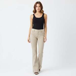 Vintage Cache Y2K Low Rise Flare Pants Size 6 Tan Khaki